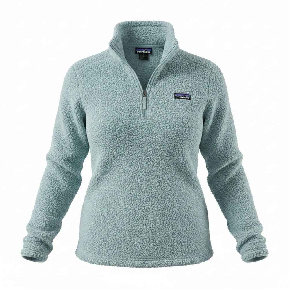 Patagonia L Blue Los Gatos 1/4 Zip Fleece Pullover Gorpcore Hiking Cozy Sherpa
